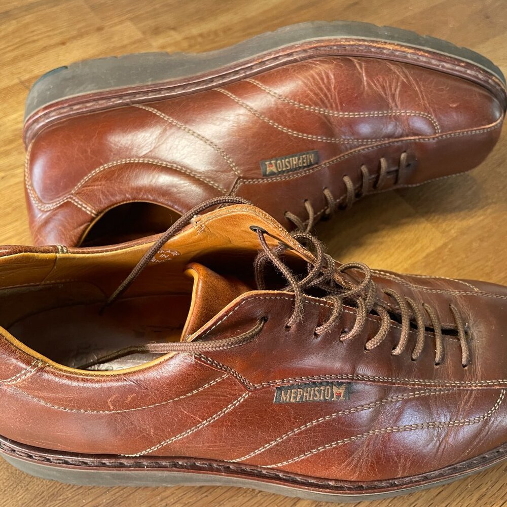 Mephisto Goodyear Welt Air-Relax Brown Leather Shoes - Men's Size 9.5 - Picture 2 of 9